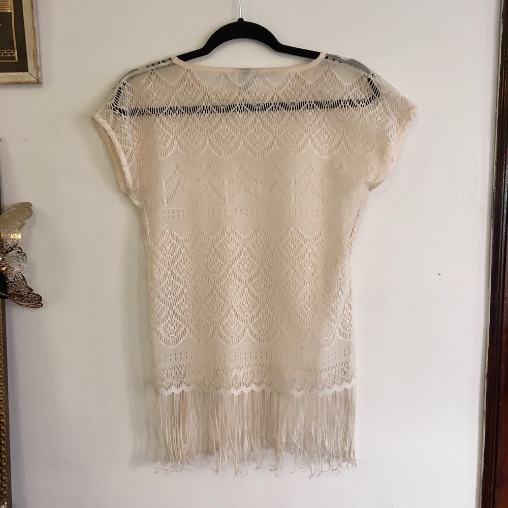 Art Deco 20s Lace Blouse with Flapper Tassels